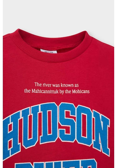 Defacto Erkek Bebek Bisiklet Yaka Baskılı Kısa Kollu Tişört E1076a525smrd31 Kırmızı