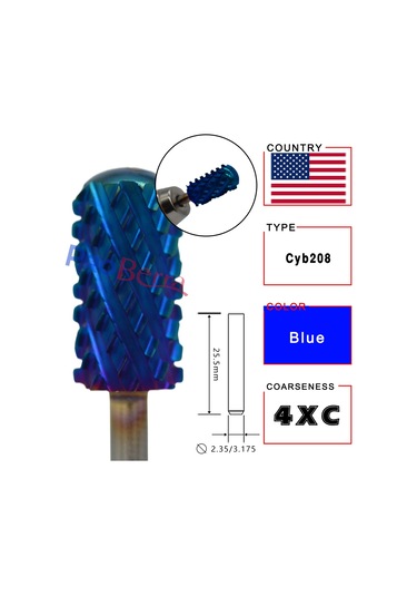 Rolinstar 6.6 Büyük Varil Yuvarlak Pürüzsüz Üst Altın Freze Kesici Tırnak Törpüsü Aracı Matkap Ucu Aksesuarları Derin Mavi Siyah 1 Kat