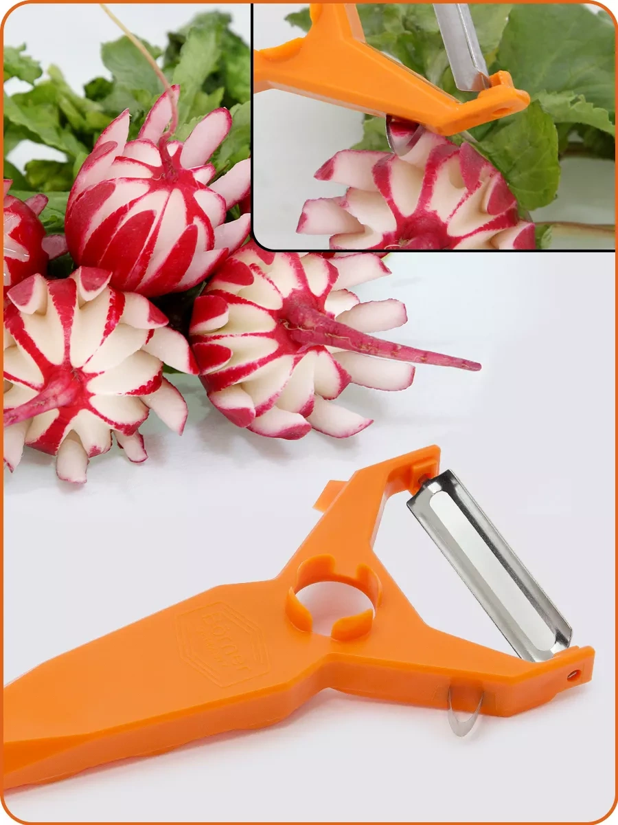 Borner Sebze Soyacağı-dekoratörü 5'i 1 Arada 3762246 Turuncu