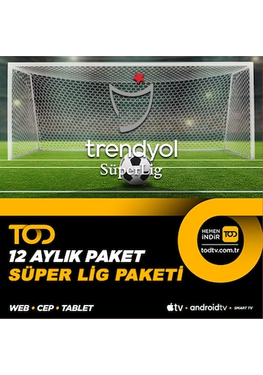 Tod 12 Aylık Süper Lig Paketi - (Web + Cep + Tablet + Smart Tv) (452510067)