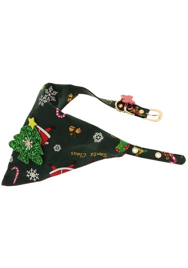 Homyl Yılbaşı Pet Köpek Ayrılabilir Üçgen Yaka Tükürük Fildişi