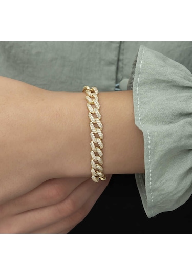 Gümüş Gold Taşlı Gurmet Bayan Gümüş Bileklik 05910384