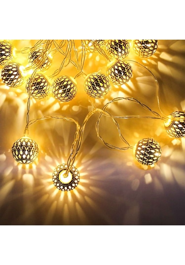 Orbus Metal Led Küre Işık Zinciri 10 Adet Metal Led Usb'li 1.5 M