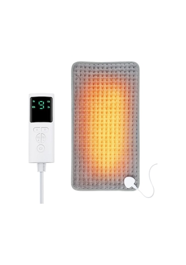 Elektrikli Isıtma Pedi Battaniye 9 Seviye 4 Mod Zamanlayıcı Isıtma Pedi Omuz Grey Ab Tak Grey Gri