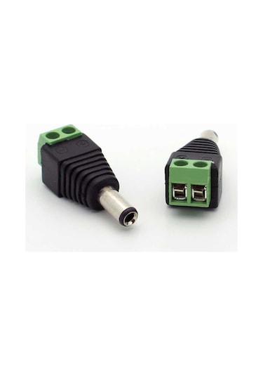 2 Set 2.1mm Dc Power Dişi Jak Klemensli Erkek Jack Cctv Konnektör Toplam 4 Parça Rodevino