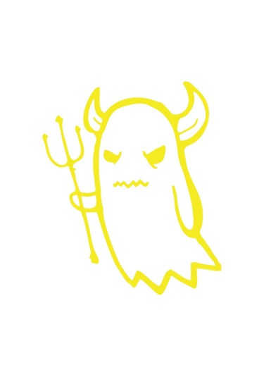 Zebani Hayalet Araba Sticker 17x17 Cm Sarı