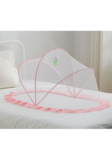 Relaxed Beşik Cibinlik Çocuk Bebek Yatağı Anti-cibinlik Kapağı Yenidoğan Dipsiz Katlanabilir Moğol Yurt-pembe