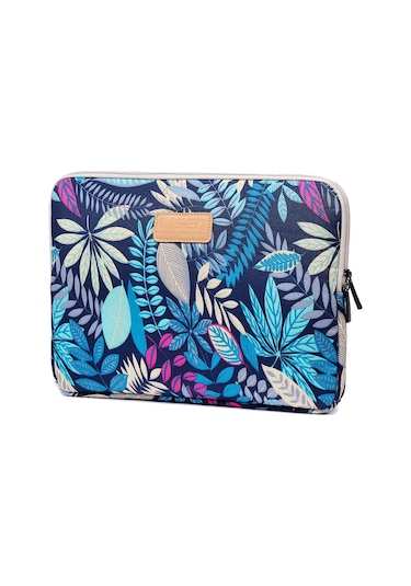 Lısen Renkli Yaprak Desenli Dizüstü Kılıfı, Macbook Uyumlu Ve Dizüstü Bilgisayar Çantası 12" Mavi