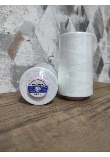 %100 Polyester 120 Numara Dikiş Ipliği 5000 Mt Ekru 1 Adet