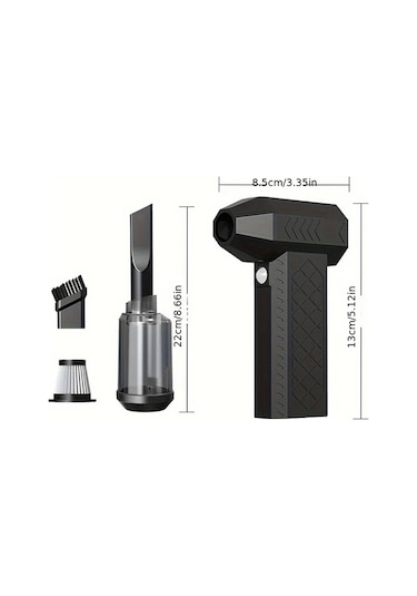 Fochsia Black El Portatif Şarjlı Mini El Fanı Taşınabilir Bilgisayar Klavye Toz Temizleme Araç İçi Kar Küreme