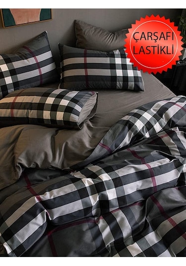 Mulberry Lastikli Çarşaflı Tek Kişilik Nevresim Takımı