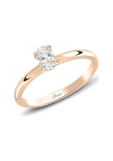 Lilarote 0.30 Ct Pırlanta Oval Tektaş Rose Yüzük
