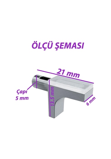 Raf Pimi Düz Vantuzlu Cam Ahşap Metal Raf Tutucu Çivisi Mobilya Dolap Pimi 50 Adet