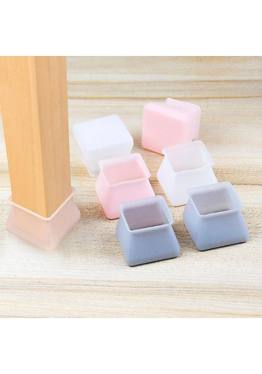 Gri 16 Parça Masa Sandalye Ayağı Silikon Kapak Pedi Mobilya Masa Ayakları Kılıfı Zemin Koruyucu Diğer