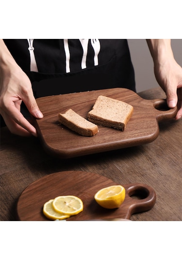 Homyl Ahşap Kesme Tahtası Kolay Saklama Biftek Sebze Peynir Yuvarlak