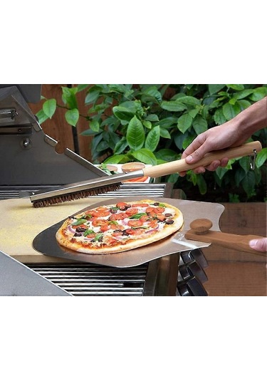 Taşınabilir Ahşap Saplı Temizleme Fırçası Ev Paslanmaz Çelik Izgara Fırçası Pişirme Temizleme Araçları İçin