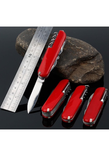 Valkyrie 11 Fonksiyonlu İsviçre Outdoor Kamp Cep Çakısı Kırmızı