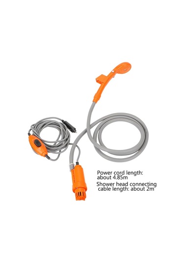 Turuncu Dc 12v Evrensel Araba Yıkama Taşınabilir Araba Duş Temizleme Aracı Açık Kamp Seyahat Duş Araba Yıkama Çakmak İle