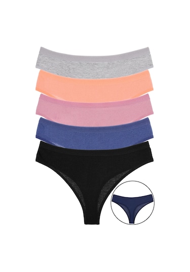 5'li Karma Paket Fitilli Tanga S1 Çok Renkli
