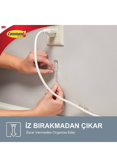 3M Command 17301CLR Orta Boy Klipsli Kablo Düzenleyici