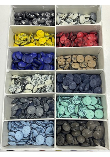 Bebek Düğmesi / Basketbol Top Model / 10 Adet - Beyaz