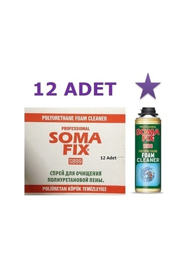 12 Adet 500 ML Somafix Poliüretan Köpük Temizleyici 1 Koli