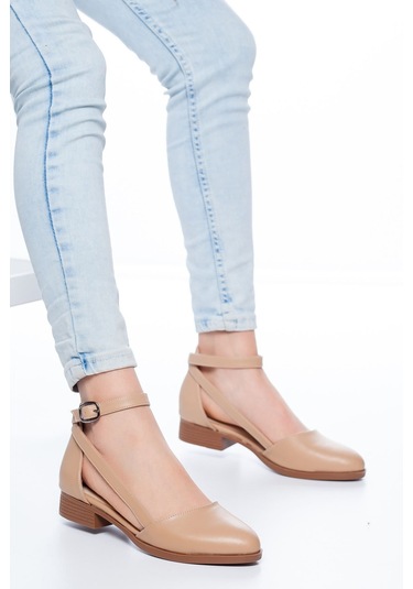 Rayna Kısa Topuk Cilt Ayakkabı Ten