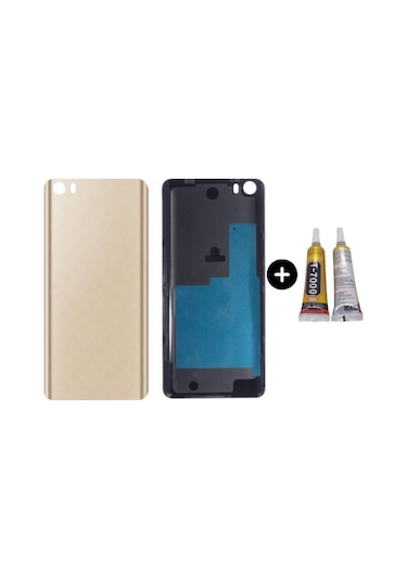 Xiaomi Mi 5 Uyumlu Arka Pil Kapağı Gold + B7000 Çok Renkli
