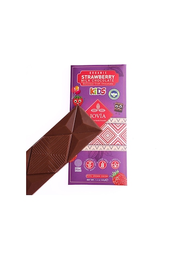 Jovia Organik Sütlü Çikolata Çilekli Kids 40 G