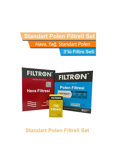 Kia Rio 1.25 Benzinli Filtron Filtre Bakım Seti 2011-2016 Hava+yağ+standart Polen