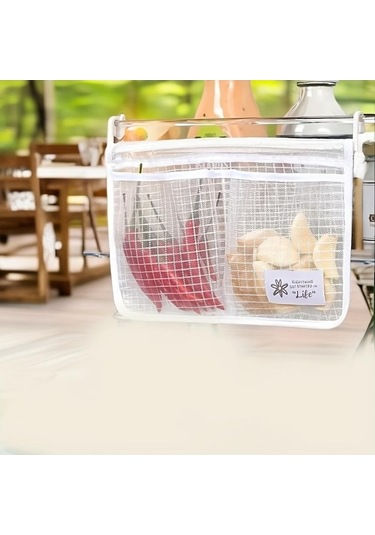 Novahub 1 Adet Buzdolabı Kapı Düzenleyici, Mutfak Saklama Çantası İçin Buzdolabı Asılı File Çanta, Ev Eşyaları Ayırma Çantası Mavi Mavi