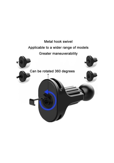 Muduan Betty Becky Adet Araba Hava Çıkışı Cep Telefonu Braketi Tabanı Veri Kablosunu Klipsleyebilir, Boyut: 17mm Top Kafa Siyah Havalandırma Kyq1ıe