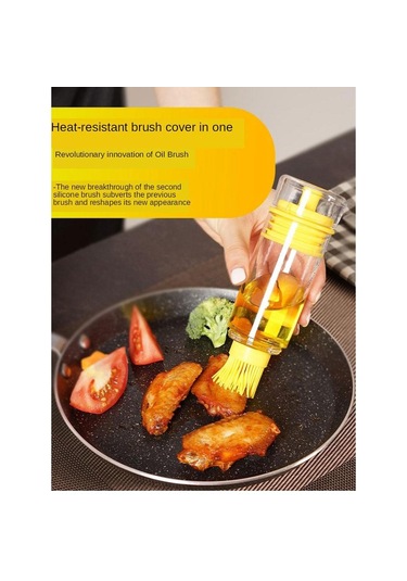 Homyl 2'si 1 Arada Dağıtıcı Silikon Yağı Fırça Şişesi Sarı