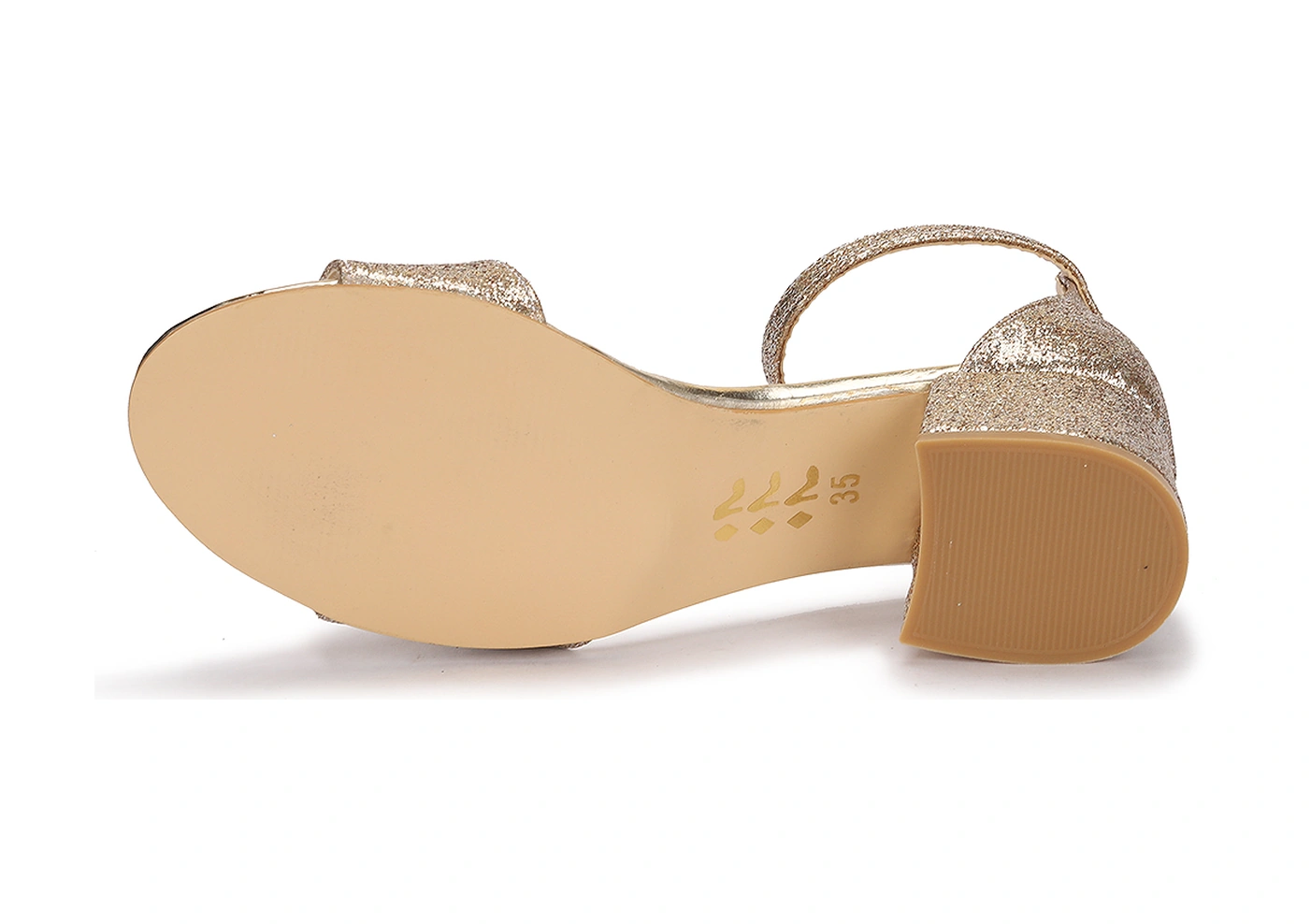 Alexa Günlük Kız Çocuk 4 Cm Topuklu Sandalet Abiye Ayakkabı Altın