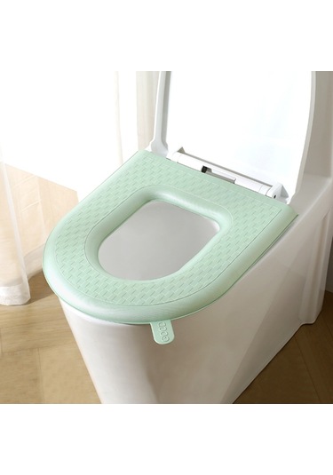 Sones Ev Tipi Kalınlaştırılmış Su Geçirmez Yıkanabilir Tuvalet Oturağı, Renk: Yeşil