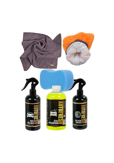 Autofresh 6' Harika Dış Yıkama Seti Oto Dış Yıkama Araç Parlatma Lastik Bakım Seti