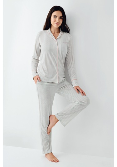 Pierre Cardin Kadın Yeşil Gömlek Pijama Pc9051-s-v1 Yeşil