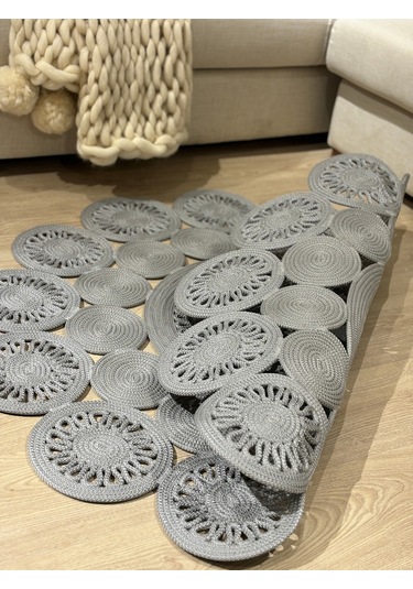 Marguerite Trikot Papatya Model Kilim Gri