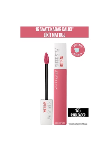 Maybelline New York Süper Stay Matte Ink Likit Mat Ruj 175 Ringleade 5 ML
