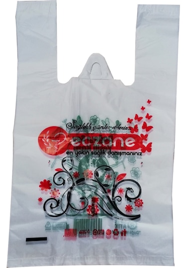 Bio Eczane Poşeti Baskılı Orta Atlet Poşet 5 KG 25 x 40 CM