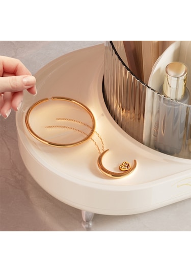 Cbtx 8374 Masaüstü Makyaj Fırçası Varil Kalemlik Kozmetik Dönebilen Saklama Kutusu