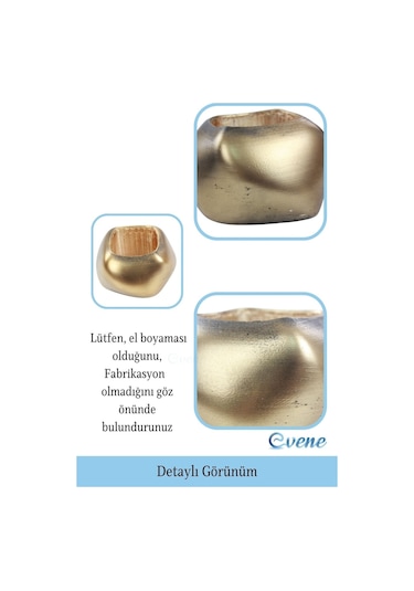 Saksı Çiçek Kaktüs Saksısı Lüx 14 Cm Elips Desen Saksı Çiçeklik - Altın Eskitme