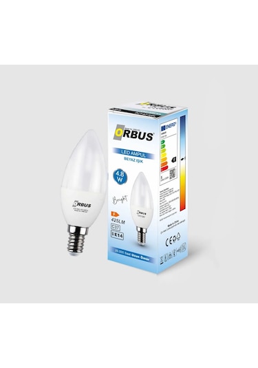 Orbus Bright Led Ampul 4.8w Beyaz Işık E14 425lm