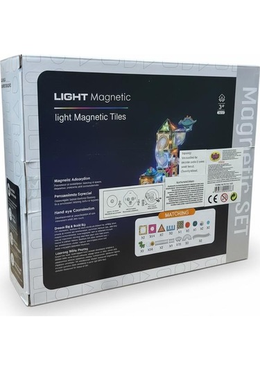 Light Magnetic Tiles 64 Parça Işıklı Manyetik Bloklar