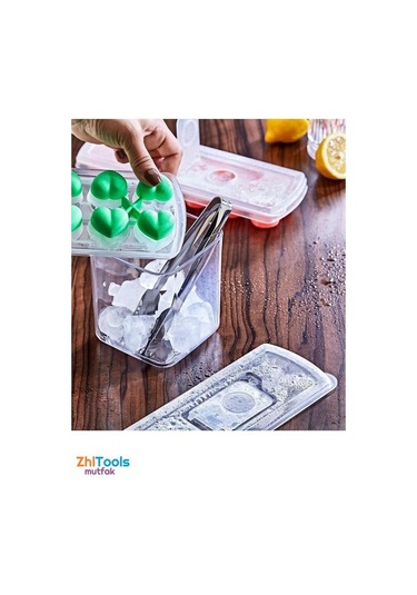 Zhltools Buz Kalıbı - Bas-bırak Kapaklı Silikon Buz Kalıbı 4 Lü Set Siyah
