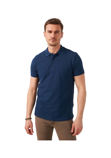 Buratti Pamuklu Regular Fit Düğmeli Erkek Polo Yaka T Shirt 5902127 Indigo