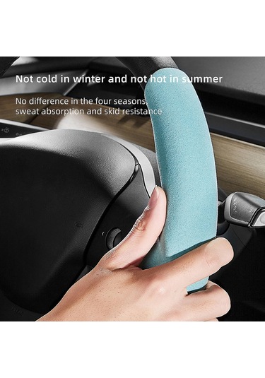 Fosenze Tesla Model 3/y/s İçin Ultra İnce Suede Deri Direksiyon Kılıfı - Karbon Fiber Desenli, Kayma Engellli, Hava Geçirgen, Tüm Hava Koşullarında Uygun