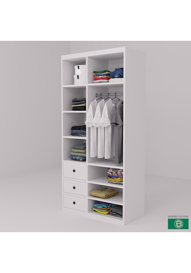 Elbise Dolabı Çekmeceli Ve Raflı Geniş Depolama Alanı Sunar