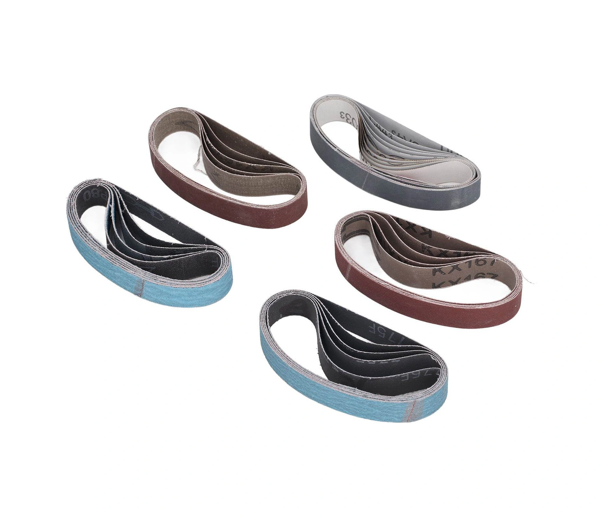 Hombey 30 Adet Zirconia Zımpara Kayışı Seti - 80-1000 Tane, 12x1/2 İnç, Çelik/ağaç Taşlama, Kesici Takım, Dayanıklı Malzeme