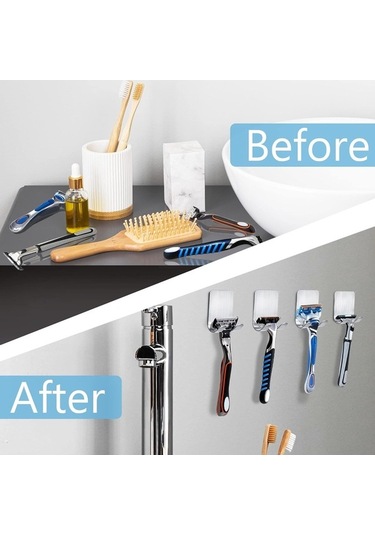 Besthome1 4'lü Paslanmaz Çelik Tıraş Bıçağı Askısı - Su Geçirmez, Non-yapışkanlı, Banyo & Mutfak Organizasyonu Diğer Diğer